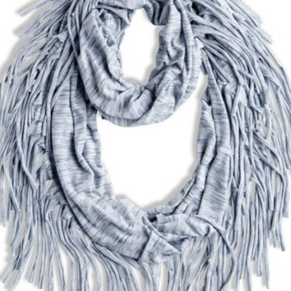 Fringe craze grey infinity scarf